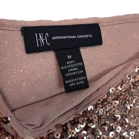✨ INC International Concepts Gold Sequin Dress – Size Medium ✨ - Picture 11 of 11